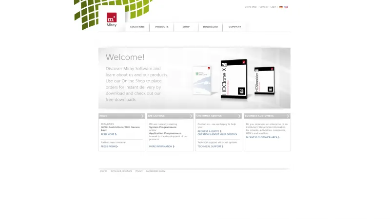 Homepage of HDClone