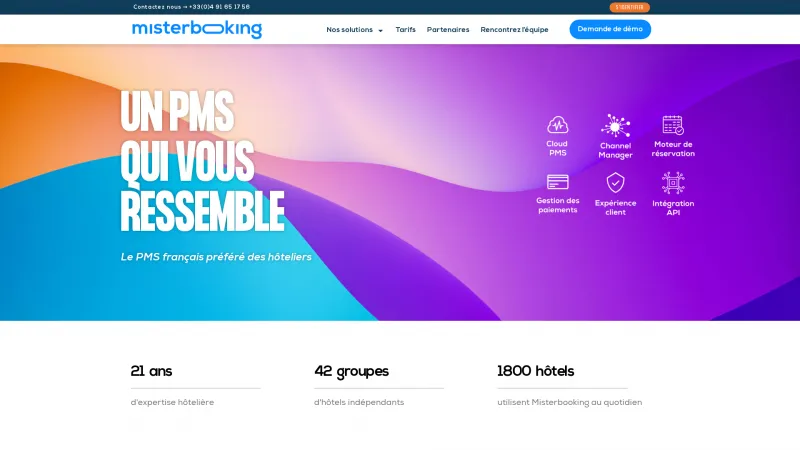 Homepage of Misterbooking PMS