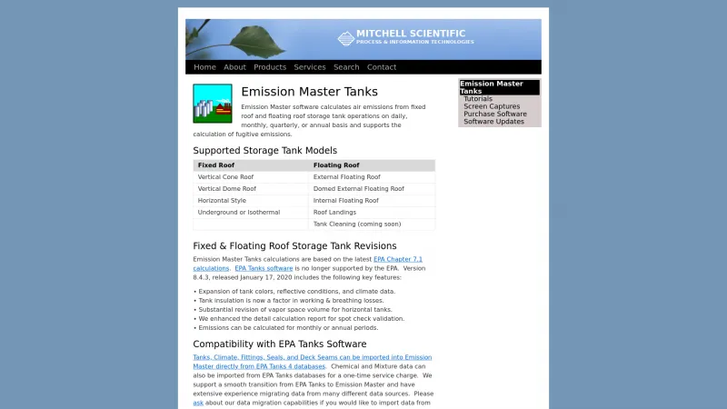 Homepage of Emission Master Tanks