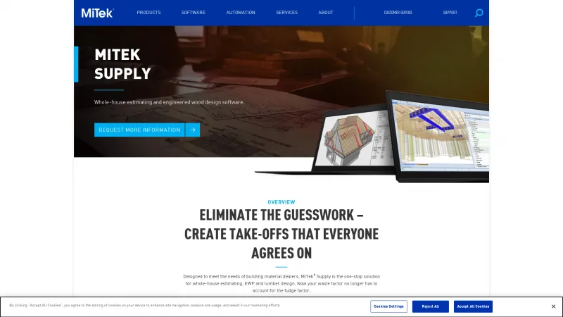 Homepage of MiTek Supply