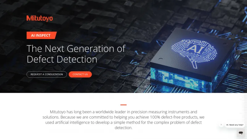 Homepage of Mitutoyo AI INSPECT