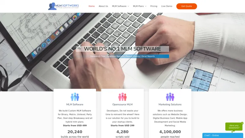 Homepage of MLMSoftworks