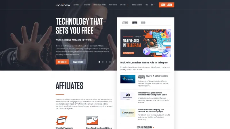 Homepage of Mobidea