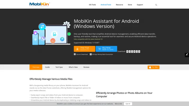 Homepage of MobiKin Assistant for Android