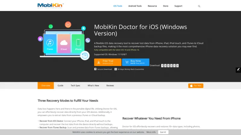 Homepage of MobiKin Doctor for iOS