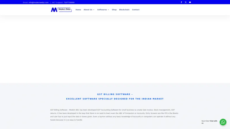 Homepage of Modern Bill