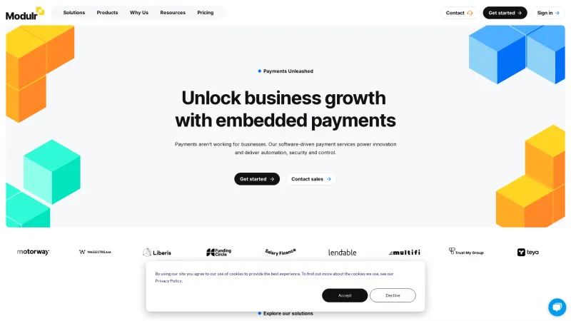 Homepage of Modulr