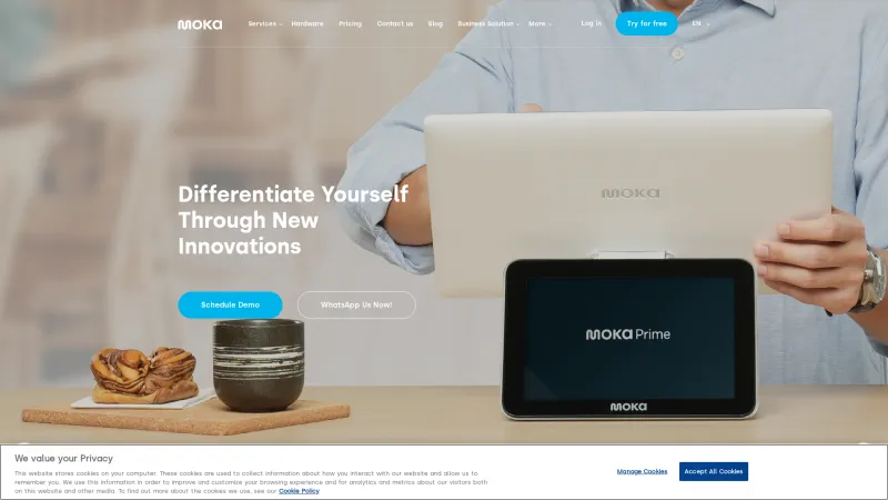 Homepage of Moka POS