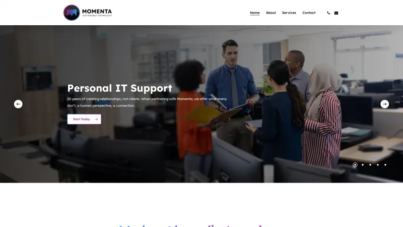 Homepage of Momenta CMMS