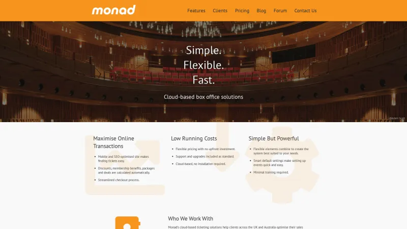 Homepage of Monad Ticketing