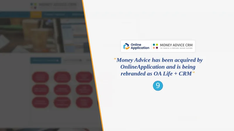 Homepage of Money Advice + CRM