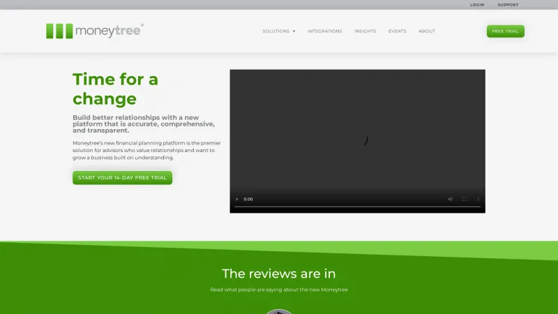 Homepage of Moneytree