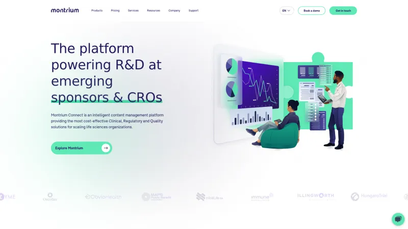 Homepage of Montrium Connect