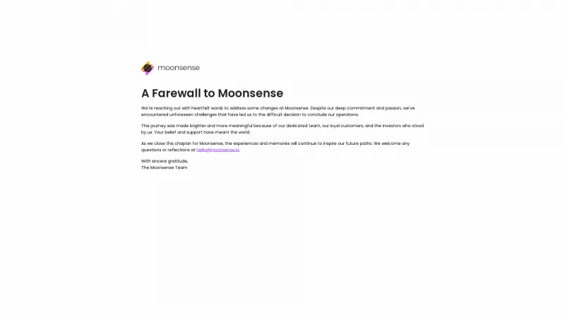 Homepage of Moonsense