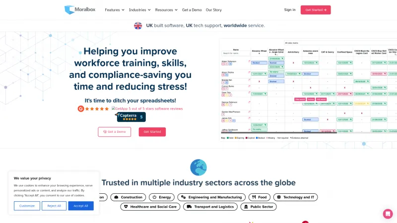 Homepage of Moralbox Workforce Manager