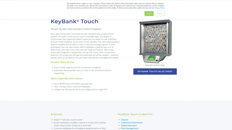 Homepage of KeyBank Touch