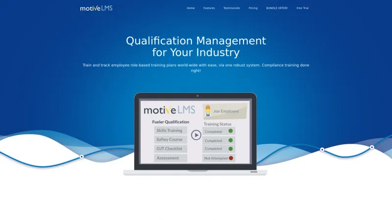 Homepage of MotiveLMS