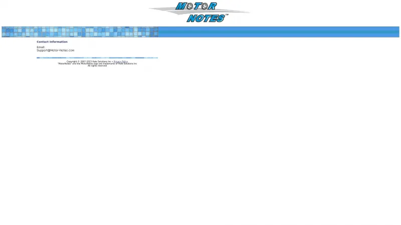 Homepage of MotorNotes