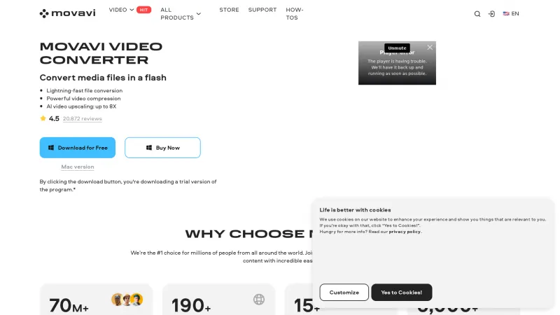 Homepage of Movavi Video Converter