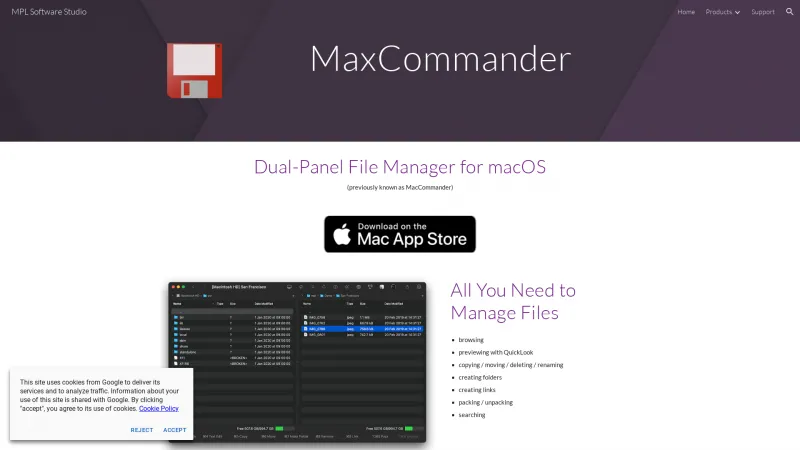 Homepage of MaxCommander