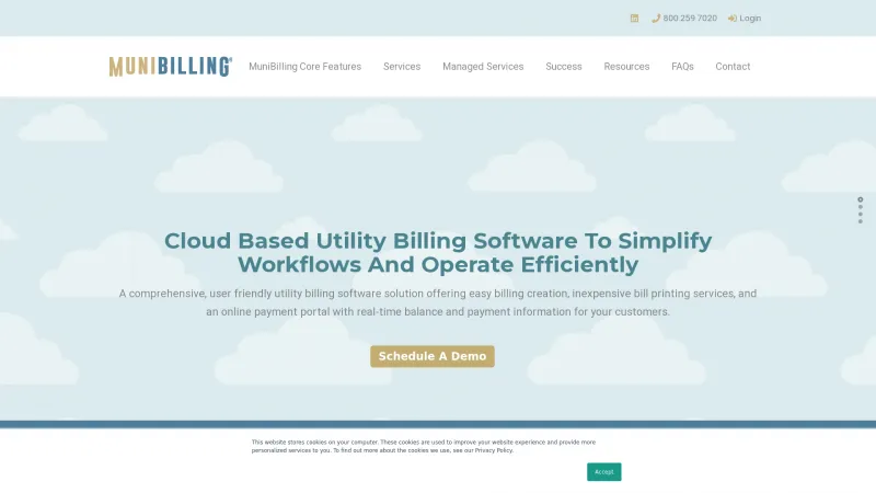 Homepage of MuniBilling