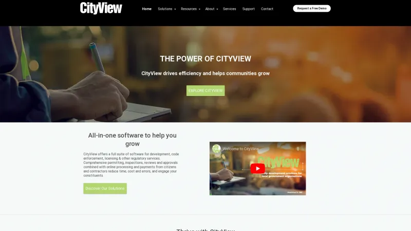 Homepage of CityView Suite