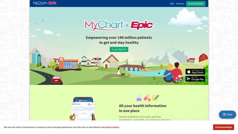 Homepage of MyChart