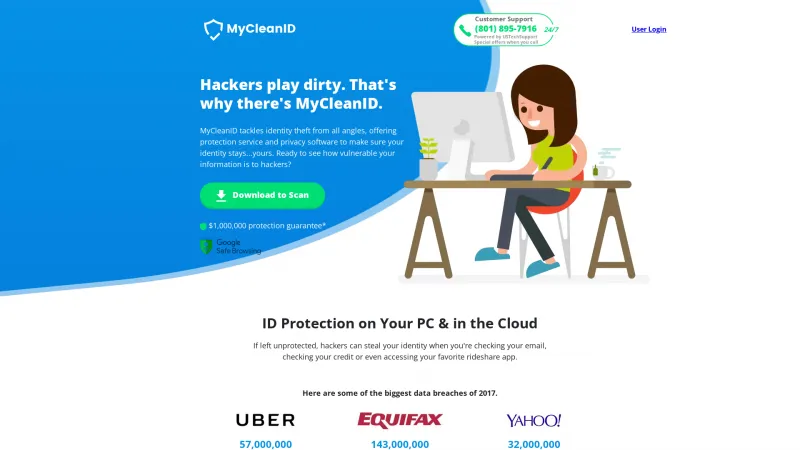 Homepage of MyCleanID