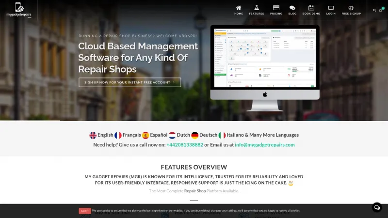 Homepage of MyGadgetRepairs