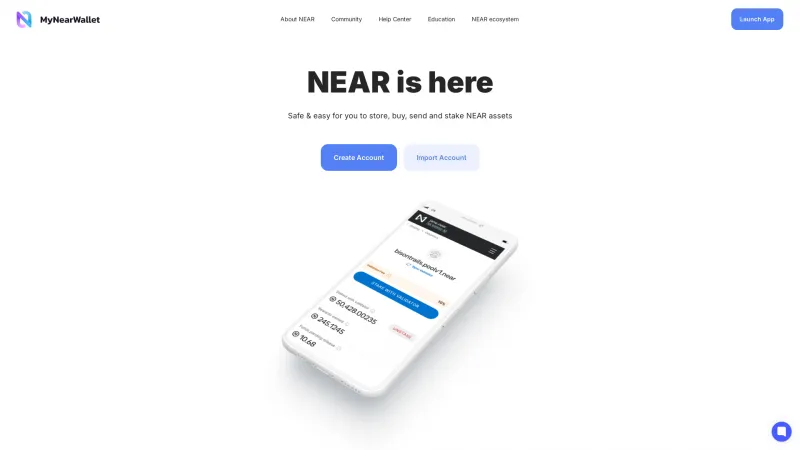 Homepage of MyNearWallet