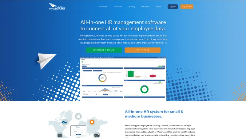 Homepage of MyPaperLessOffice