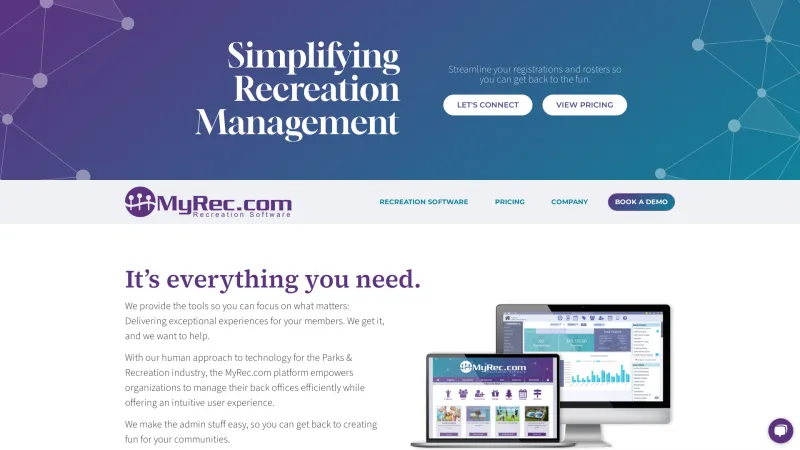 Homepage of MyRec.com