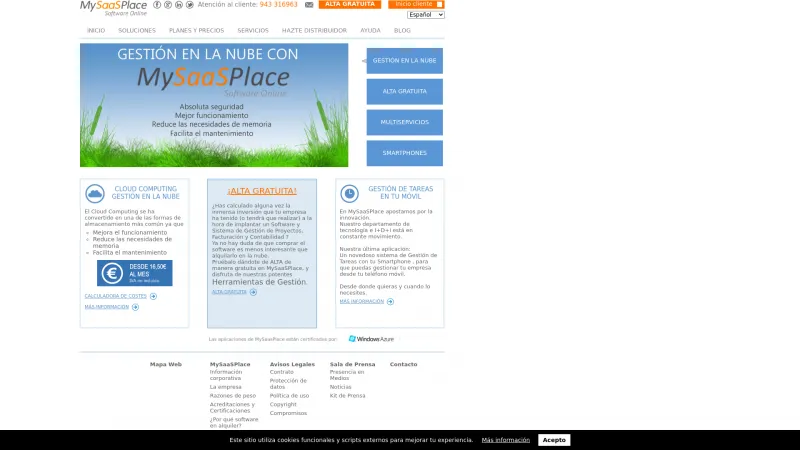 Homepage of Mysaasplace