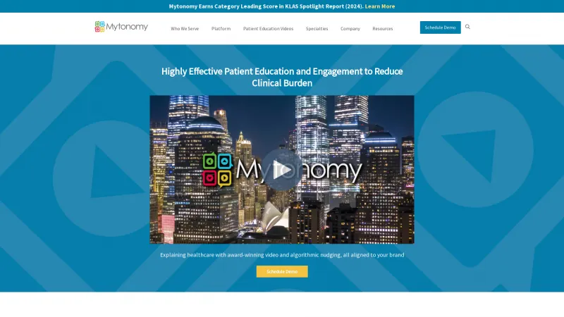 Homepage of Mytonomy