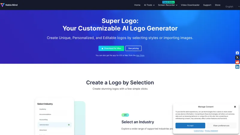 Homepage of Super Logo