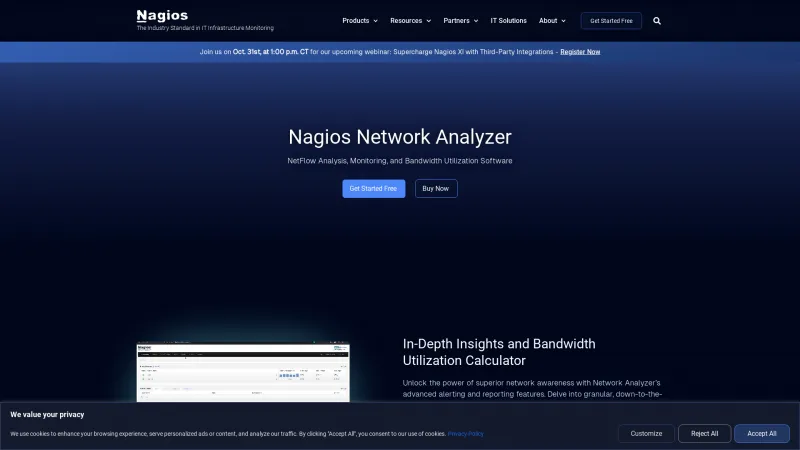 Homepage of Nagios Network Analzyer