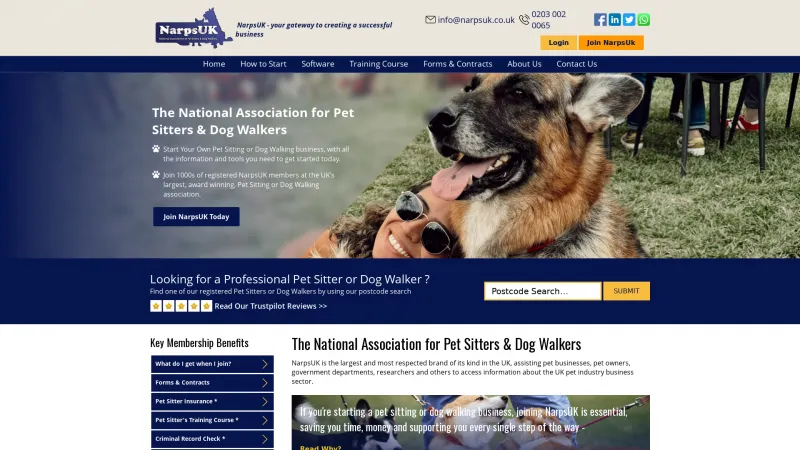 Homepage of Pet Sitting Software