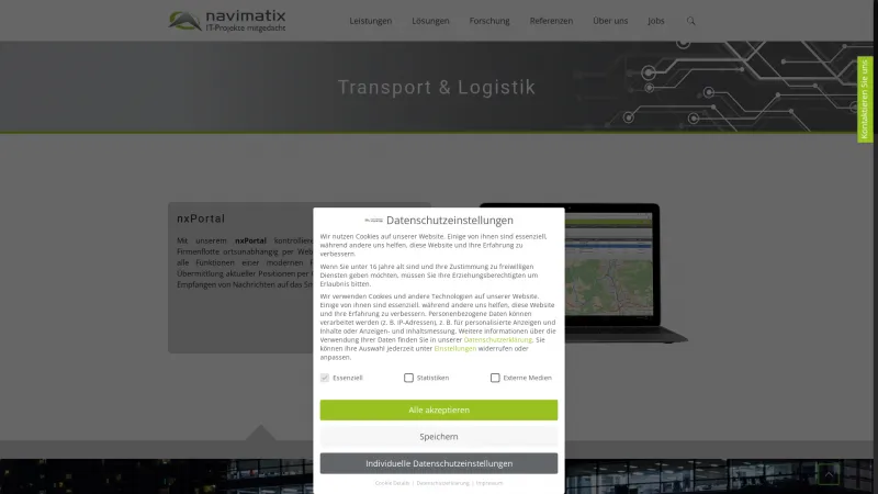 Homepage of nxPortal