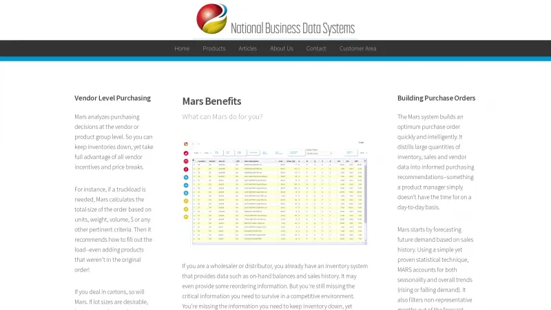 Homepage of Mars Inventory Workstation