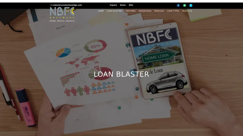 Homepage of Loan Blaster