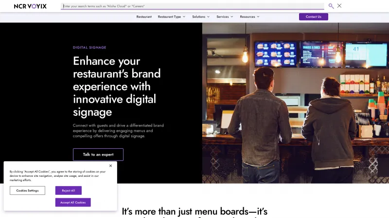 Homepage of NCR Digital Signage