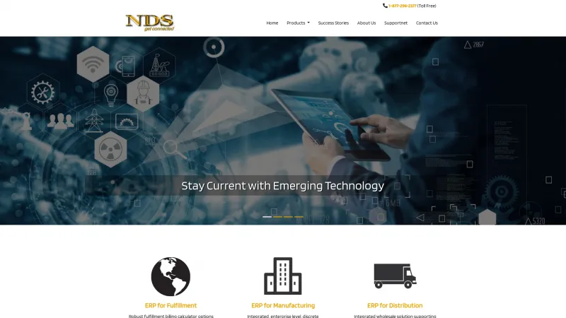 Homepage of NDS ERP for Distribution