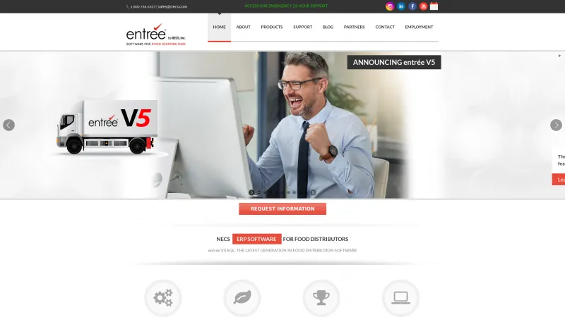 Homepage of entrée