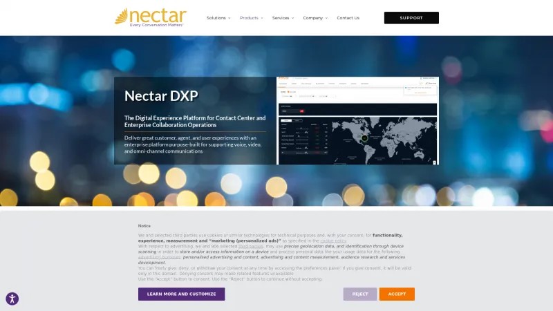 Homepage of Nectar DXP