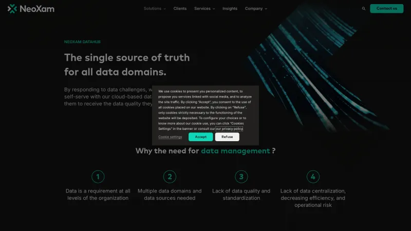 Homepage of NeoXam DataHub