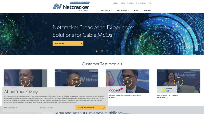 Homepage of Netcracker