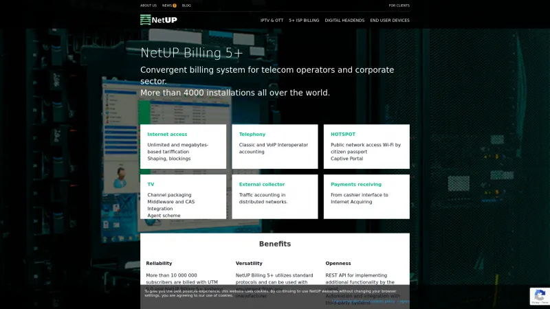 Homepage of NetUP Billing 5+