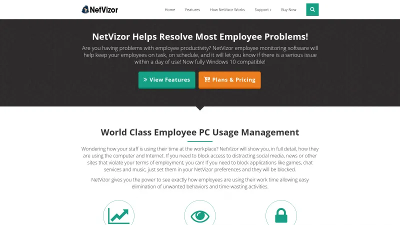 Homepage of NetVizor