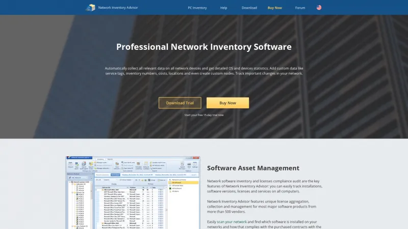 Homepage of Network Inventory Advisor