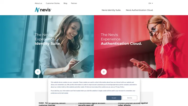 Homepage of Nevis Authentication Cloud